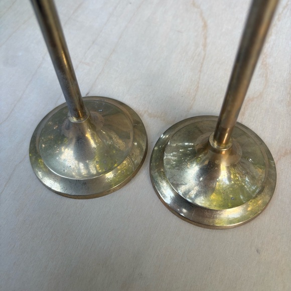 Vintage Brass Star Candlestick Holders Made In India - Picture 7 of 9